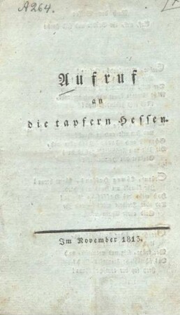 Aufruf an die tapfern Hessen