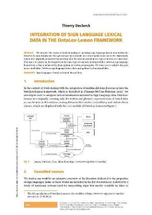 Integration of sign language lexical data in the OntoLex-Lemon framework
