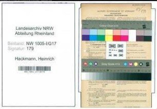 Entnazifizierung Heinrich Hackmann , geb. 15.09.1915 (Autoschlosser)