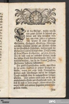 Selige Führung und Vollendung mit Fr. Just. Fried. Jul. Schumacherin.