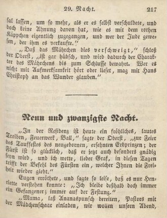 Neun und zwanzigste Nacht