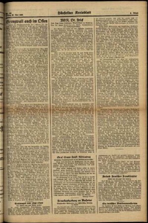 Zweite Ausgabe vom Freitag, den 26. Mai 1939.