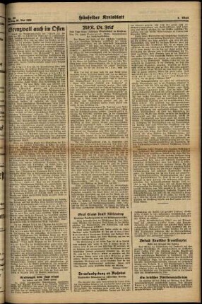 Zweite Ausgabe vom Freitag, den 26. Mai 1939.