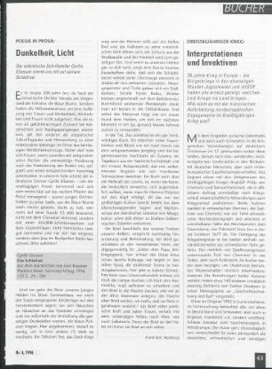 Poesie in Prosa: Dunkelheit, Licht