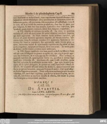 Cap. III. De Avaritia.