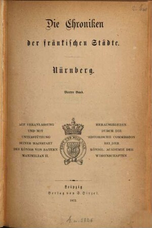 Die Chroniken der fränkischen Städte. 4, Nürnberg