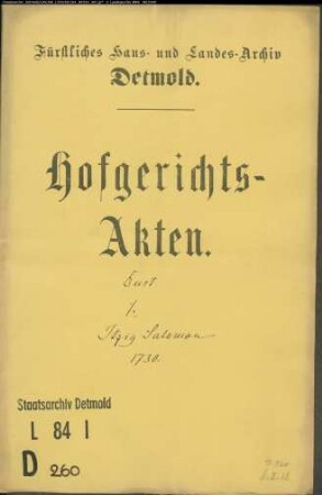 Dust zu Ehrsen gegen Juden Itzig Salomon zu Schötmar - Schuldforderung