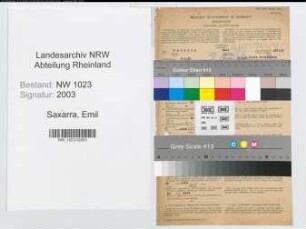 Entnazifizierung Emil Saxarra , geb. 05.04.1896 (Polizeibeamter)