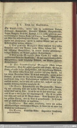 §. 1. Arten der Runkelrüben
