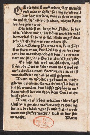 O Gott wie ist auff erden/ der mensch || vnd was er thut/