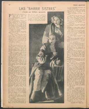 Las "Barrie Sisters" : Cuento por Diego Aragon