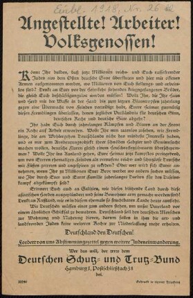 Angestellte! Arbeiter! Volksgenossen!