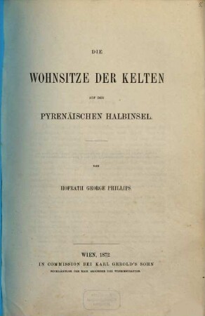 Die Wohnsitze der Kelten auf der pyrenäischen Halbinsel