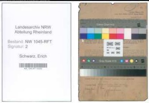 Entnazifizierung Erich Schwarz , geb. 26.02.1908 (Schlosser)
