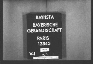Die Übersendung des Jahrbuches der Société francaise de secours aux blessés militaires an den Präsidenten des bayer. Hilfsvereins für Verwundete Gustav Graf v. Castell