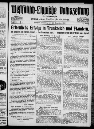 Westfälisch-Lippische Volkszeitung : der Ravensberger : christlich-soziales Tageblatt für alle Stände