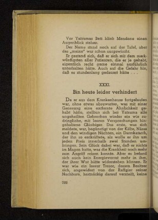 XXXI. Bin heute leider verhindert
