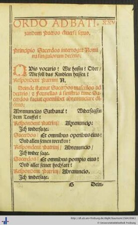 Ordo ad Baptizandum Pueros diversi sexus