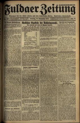 Erste Ausgabe vom Sonntag, den 20. November 1932.