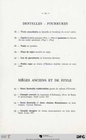 Sièges Anciens Et De Style (Nr. 92-102)
