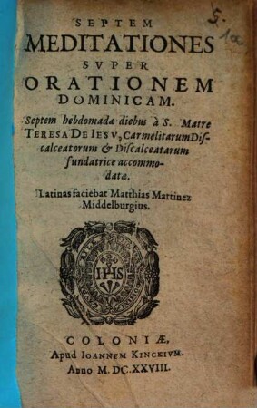 Septem Meditationes Super Orationem Dominicam