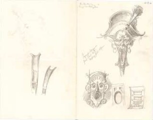 Gmelin, Leopold; Sammlung Gmelin: Handzeichnungen - Folio 14 - Ornamente (Details)