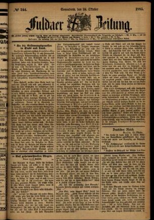 Ausgabe vom Samstag, den 24. Oktober 1885.