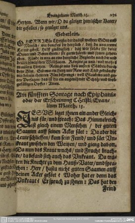[Fünfter Sonntag nach Epiphanias]