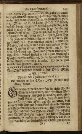 Am Oster heiligen Abend in der Oster-Messe