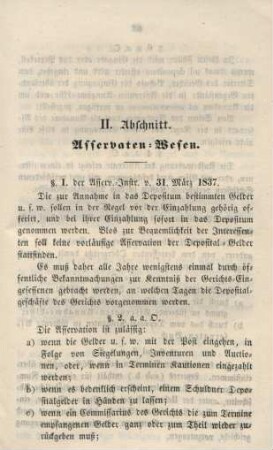 II. Abschnitt. Das Assevaten-Wesen.