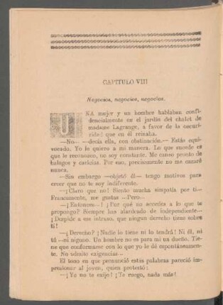 Capítulo VIII - Negocios, negocios, negocios.