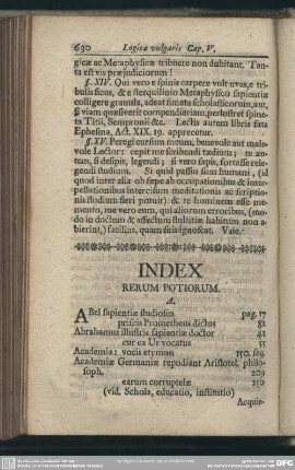 Index Rerum Potiorum