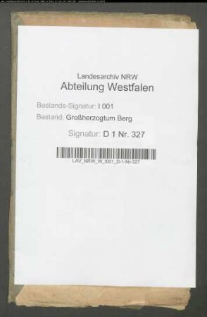 Verlegung der Rentei Warendorf nach Marienfeld