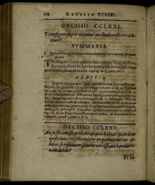 Decisio CCLXXI. - Decisio CCLXXX.