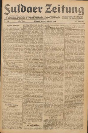 Ausgabe vom Mittwoch, den 04. Februar 1914.