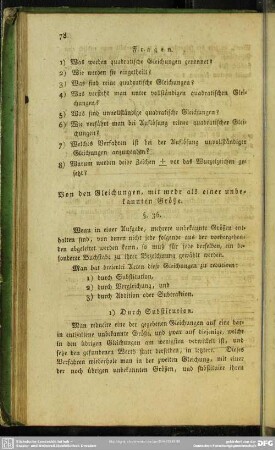 Von den Gleichungen, mit mehr als einer unbekannten Größe
