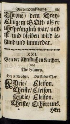 XXI. Von der Christlichen Kirchen.