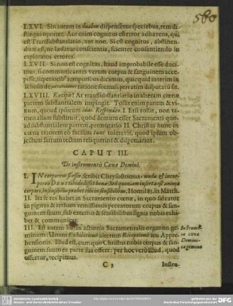 Caput III. De instrumentu Coenae Domini
