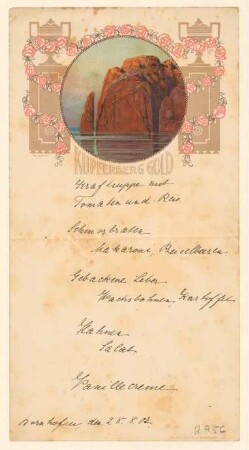 Menükarte : Kupferberg gold