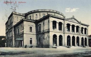 Postkartenalbum mit Motiven von Karlsruhe. "Karlsruhe in Baden, Hoftheater"