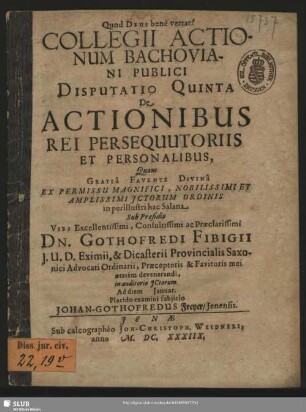 De Actionibus Rei Persequutoriis Et Personalibus