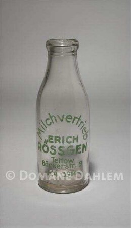 Milchflasche "Milchvertrieb Erich Rössgen Teltow"