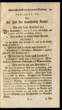 Periodus VII. Von der Zeit der mancherley Kaiser.