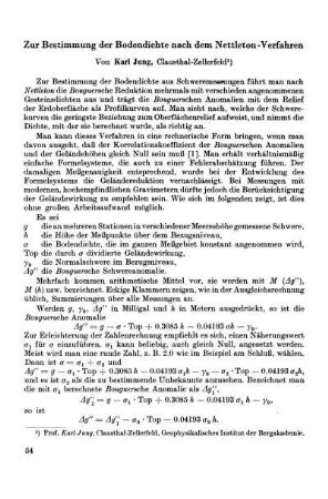 Zur Bestimmung der Bodendichte nach dem Nettleton-Verfahren