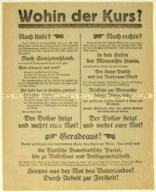 Aufruf der Deutschen Demokratischen Partei zur sächsischen Landtagswahl 1922