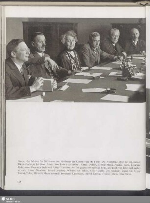 Sitzung der Sektion für Dichtkunst der Akademie der Künste 1929 in Berlin