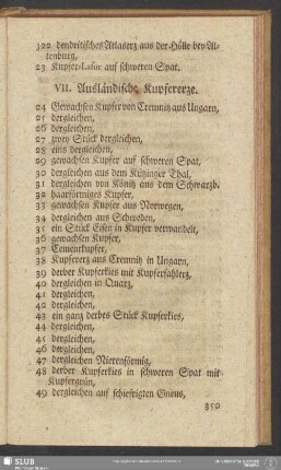 VII. Ausländische Kupfererze