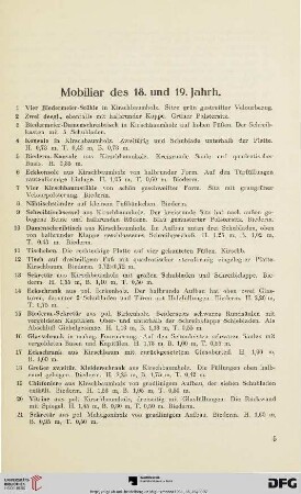 Mobiliar des 18. und 19. Jahrh. (Nr. 1-190)
