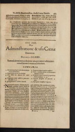 Tit. XIIX. De Administratione & usu Coenae Dominicae.