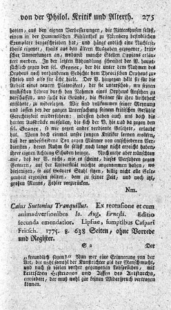Suetonius. Ed.II. et auct.